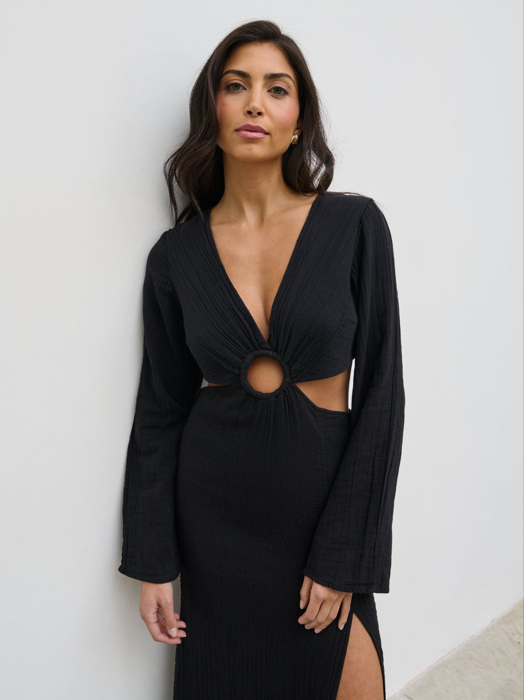 Luca Cut Out Ring Dress - Black