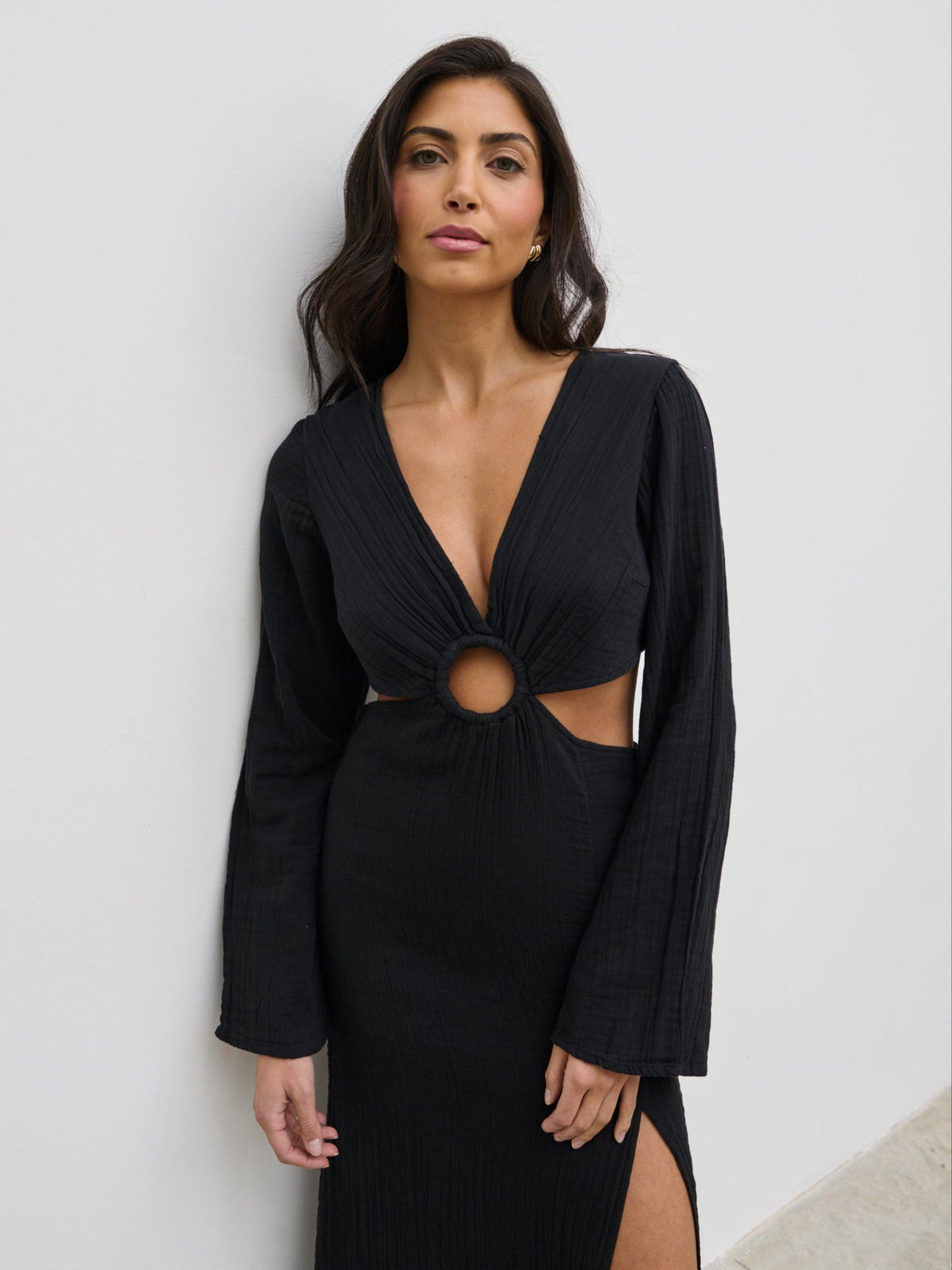 Luca Cut Out Ring Dress - Black