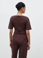 Marni Pleated Jersey Top - Brown