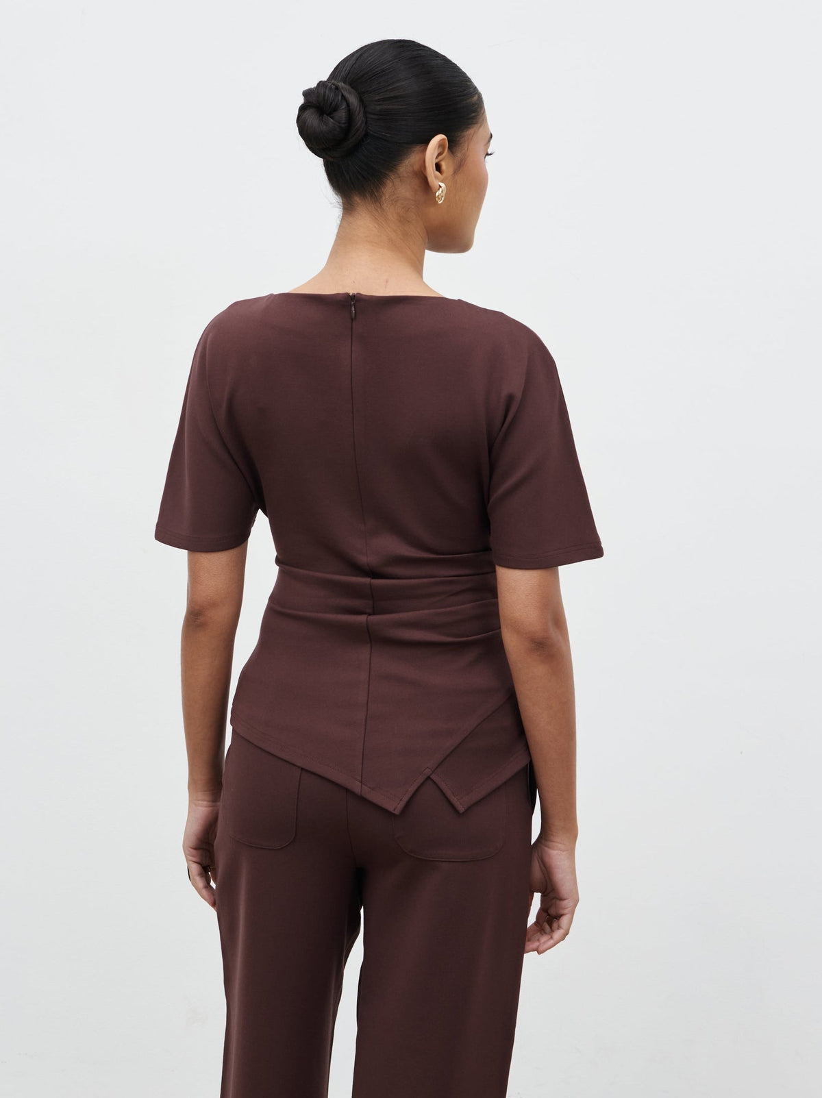 Marni Pleated Jersey Top - Brown