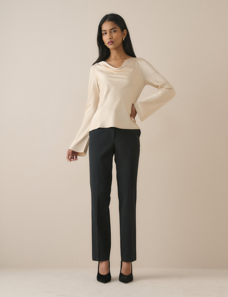 Black Cigarette Crepe Marnie Trousers