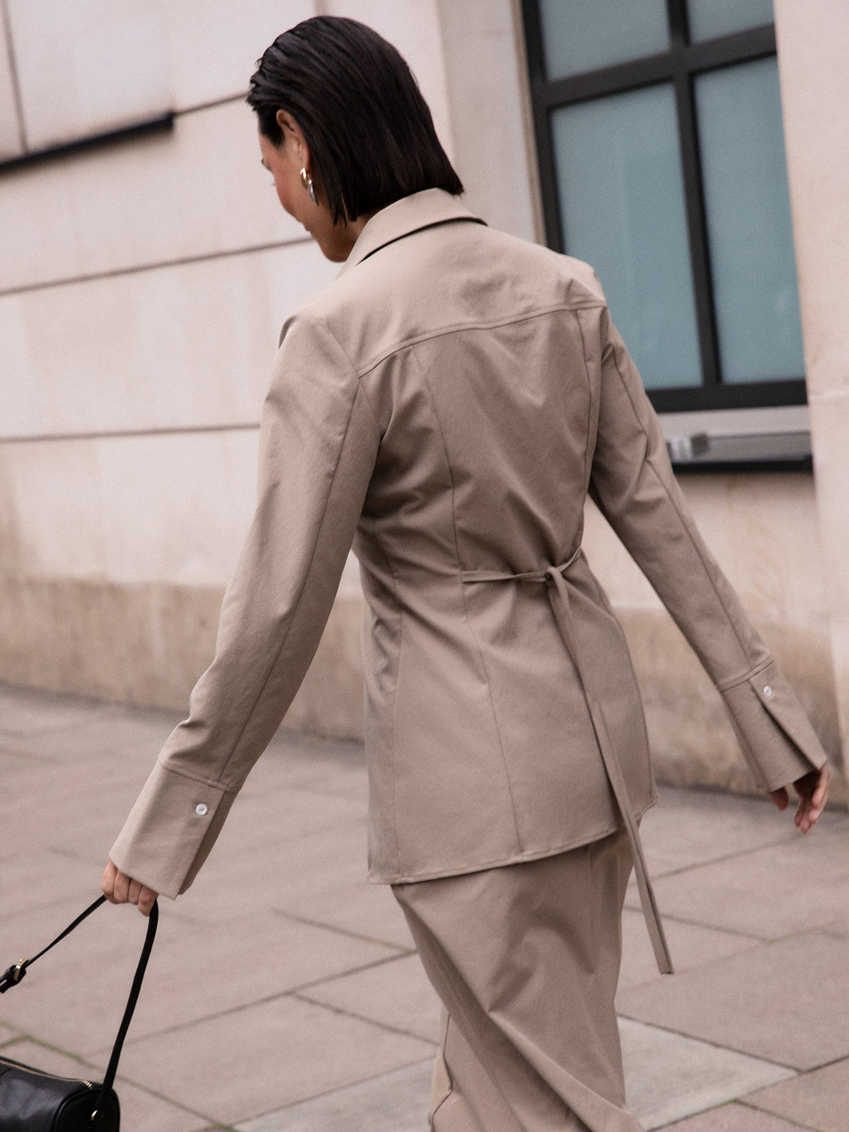Myley Cinched Shirt - Taupe