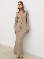 Myley Cinched Shirt - Taupe