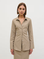 Myley Cinched Shirt - Taupe