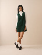 Forest Green Cord Nila Shift Mini Dress