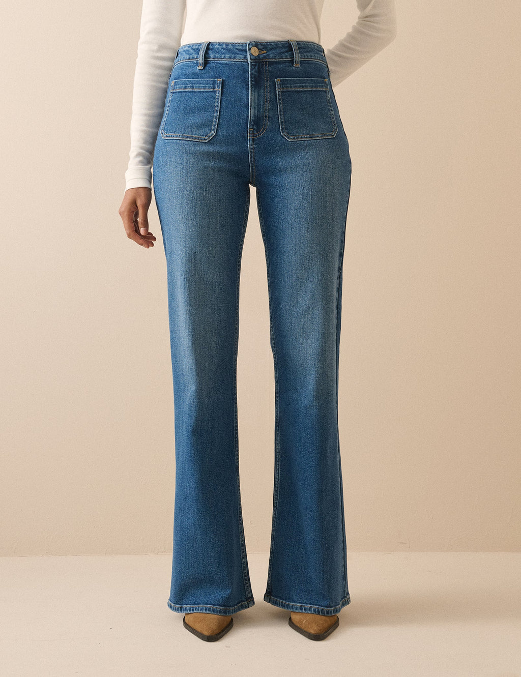Blue High Rise Highbury Flare Jeans