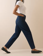 Dark Blue Denim Putney Barrel Leg Jeans