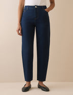 Dark Blue Denim Putney Barrel Leg Jeans