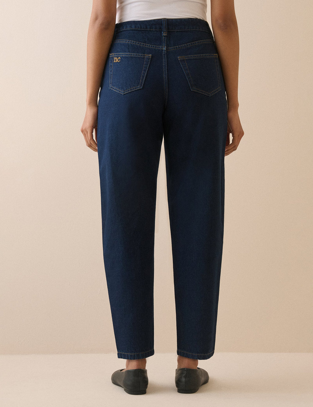 Dark Blue Denim Putney Barrel Leg Jeans