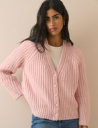 Light Pink Chunky Knitted Cardigan
