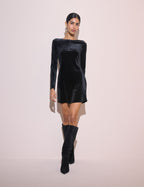 Black Velvet Bobbie Mini Dress