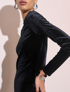 Black Velvet Bobbie Mini Dress