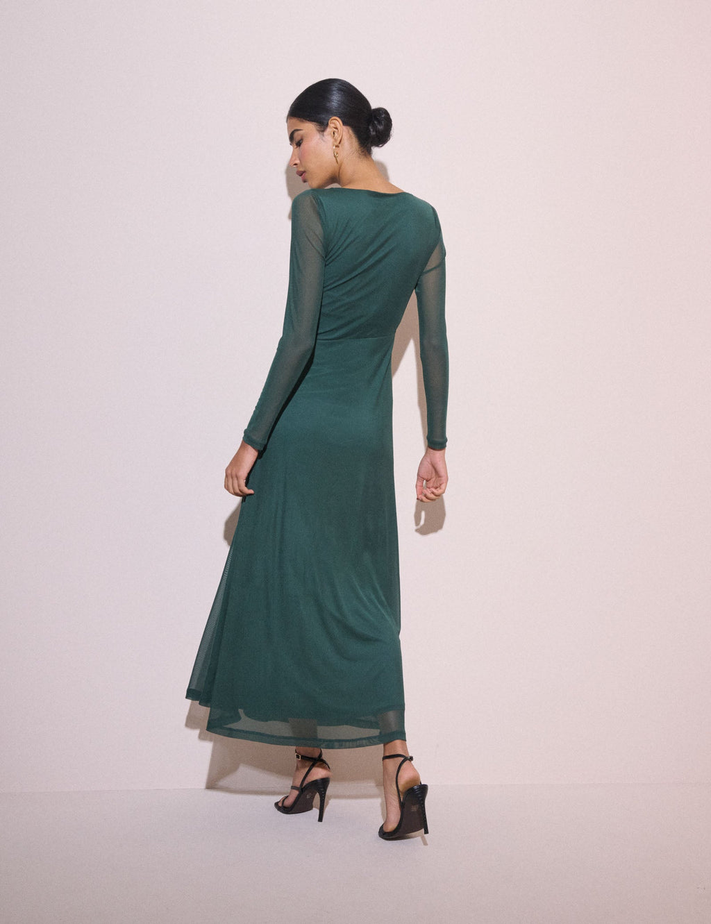 Dark Teal Ruched Hailey Midi Dress
