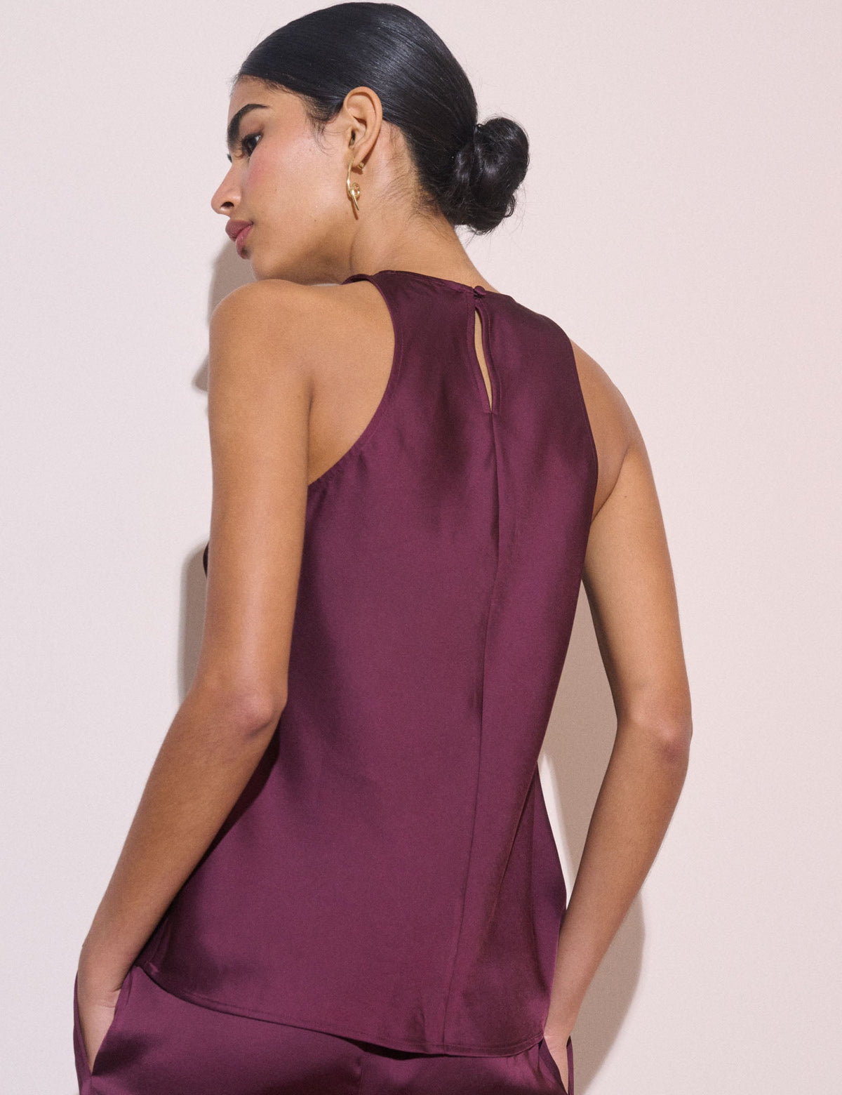 Plum Satin Rosalind Top