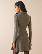 Grey Houndstooth Jersey Corey Mini Dress