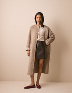 Brown Croc-Embossed Leather Mini Skirt