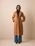 Beige Suede Trench Coat