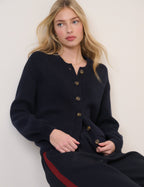Navy Stitch Bomber Cardigan