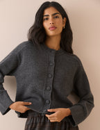 Grey Wool Saddle Lily Cardigan