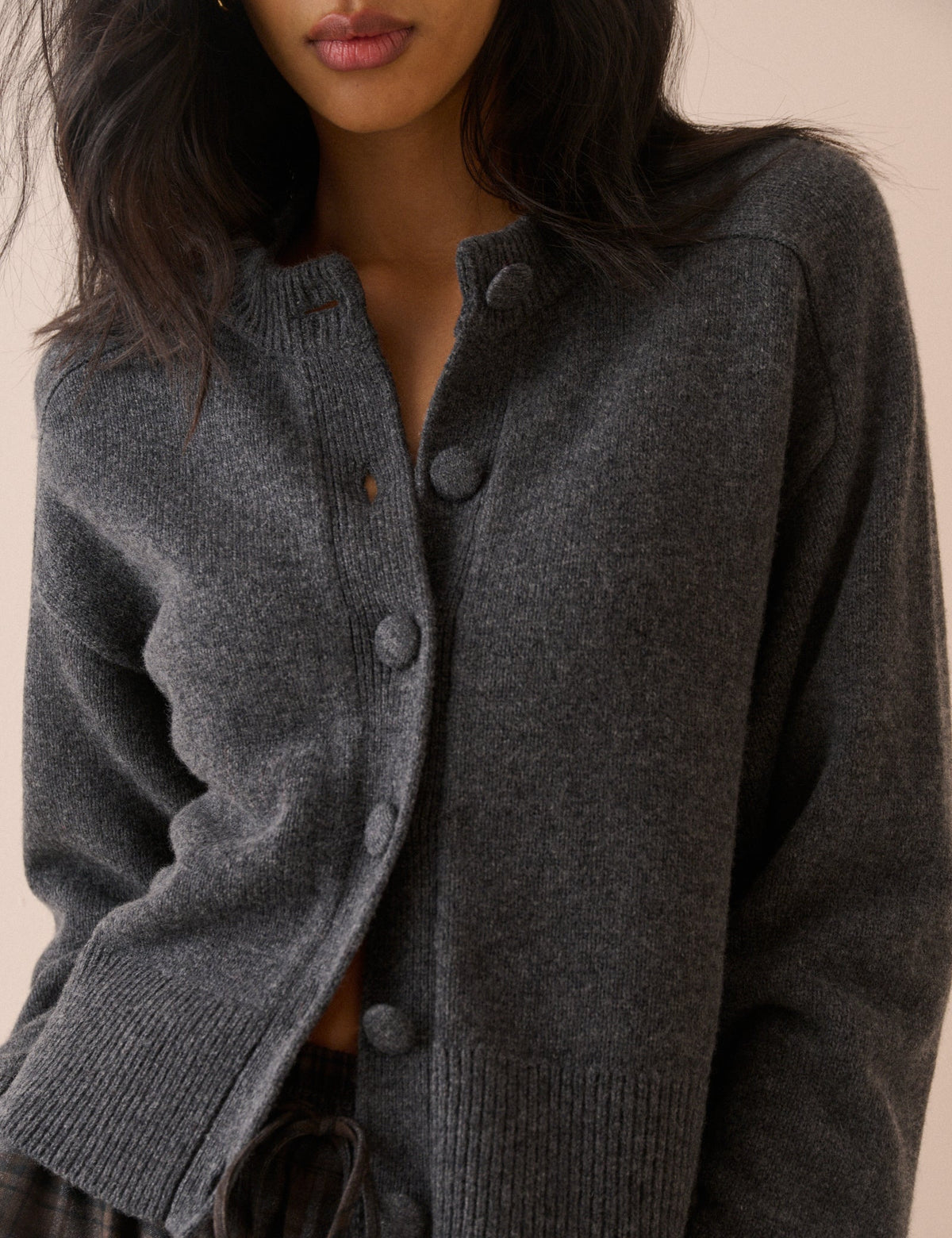 Grey Wool Saddle Lily Cardigan