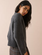 Grey Wool Saddle Lily Cardigan