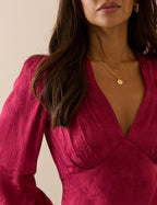 Pink Jacquard Floral Satin Top