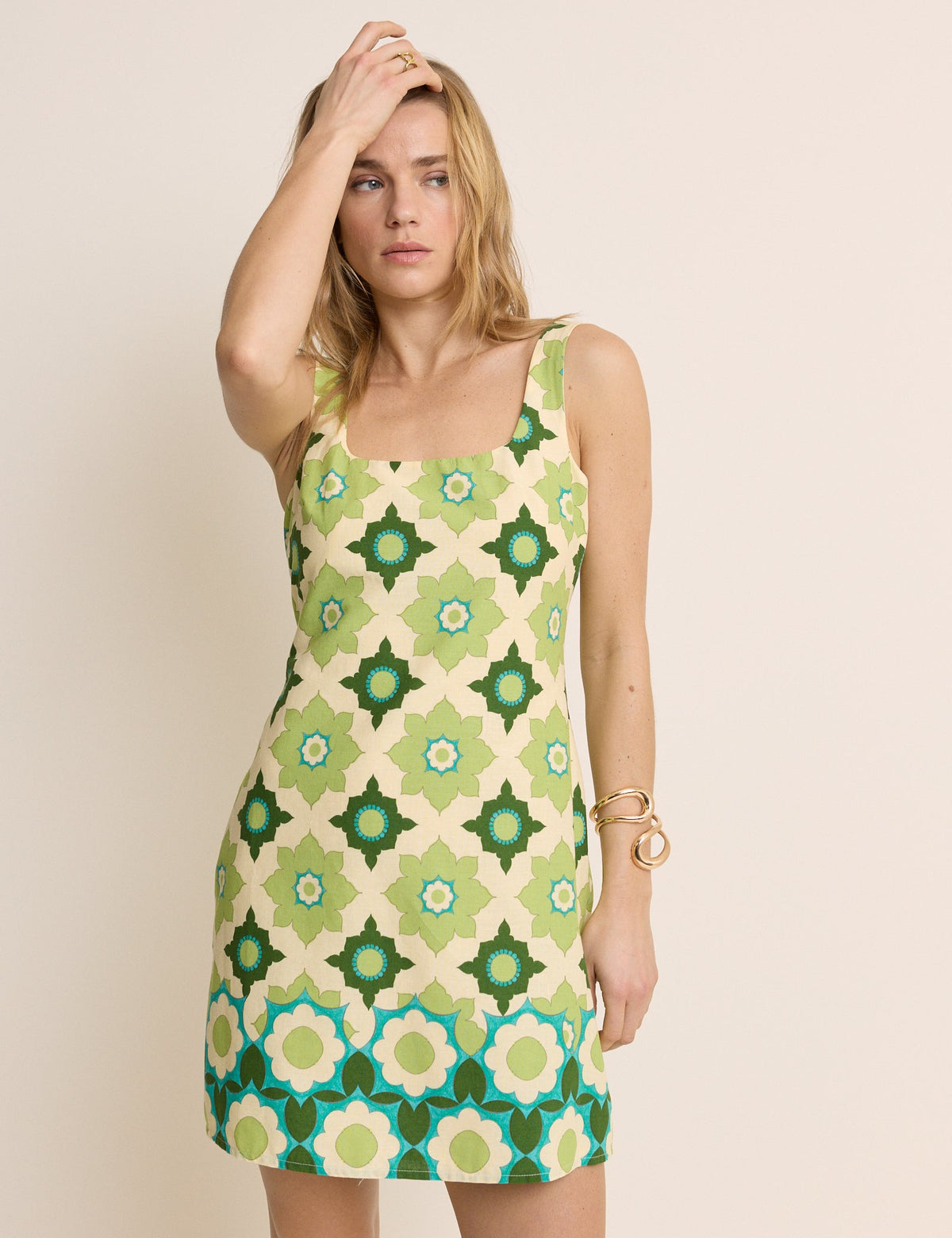 Green Floral Connie Shift Dress