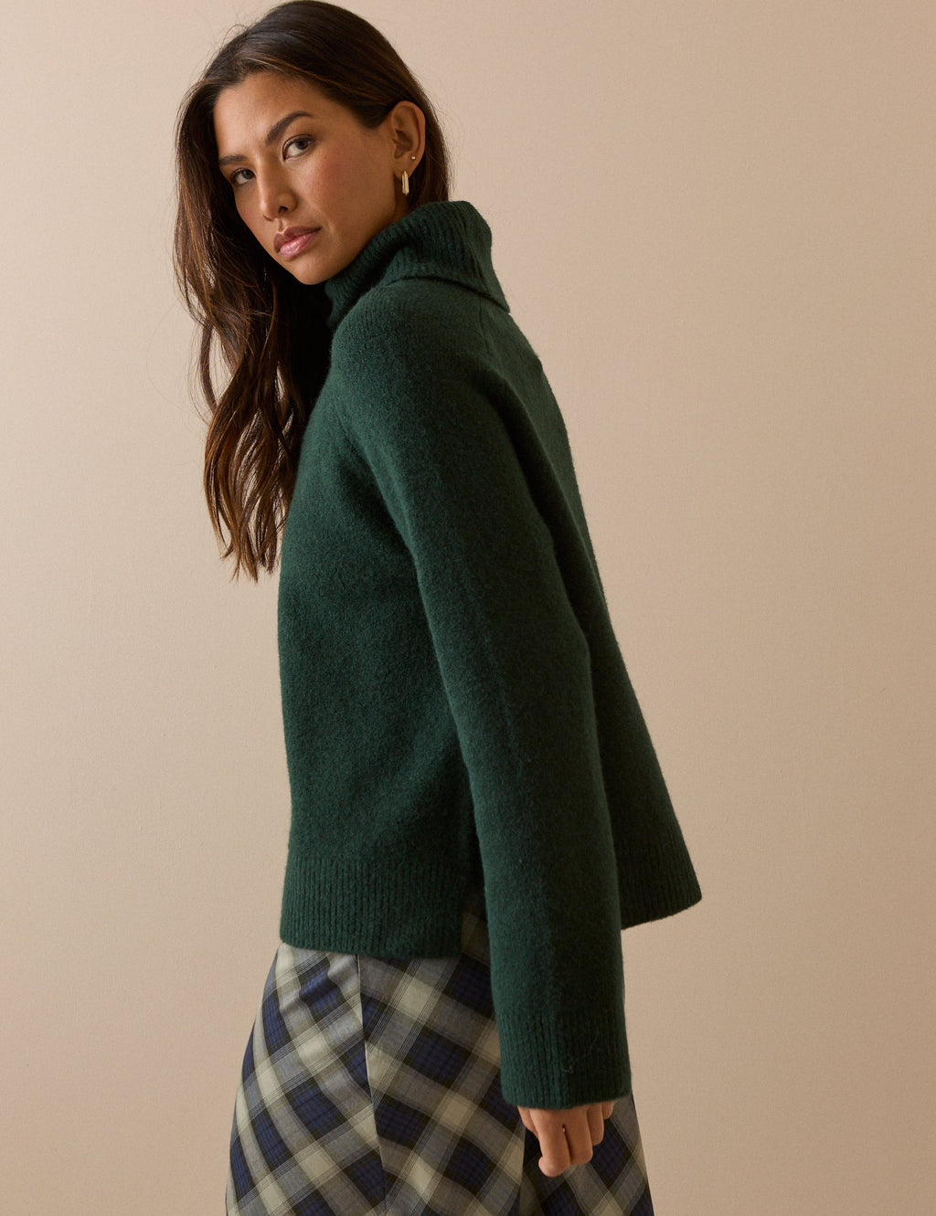 Green Roll Neck Oversized Jumper