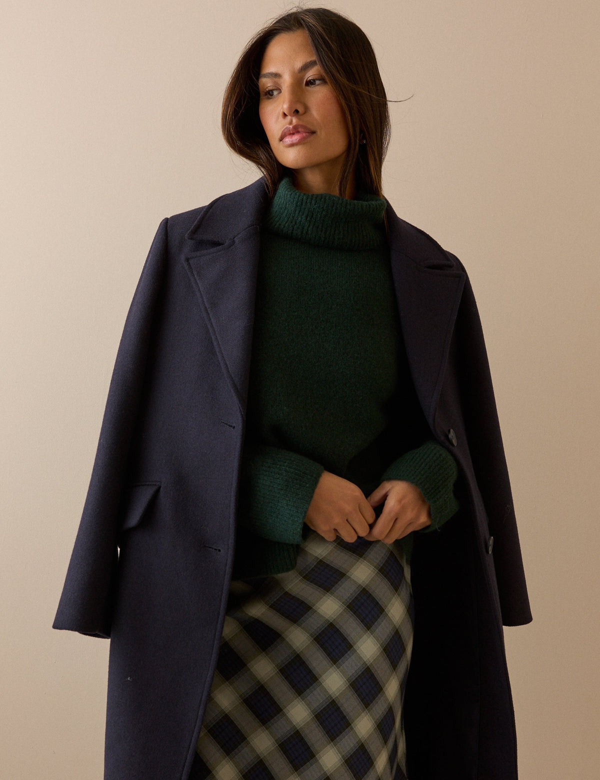 Green Roll Neck Oversized Jumper