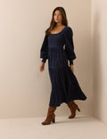 Navy Cord Ruby Midi Dress