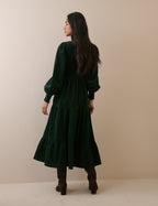 Khaki Cord Ruby Midi Dress