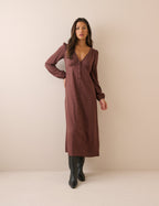 Brown Polka Dot Kennedy Midi Dress