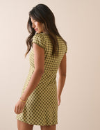 Green Gingham Rosa Mini Dress
