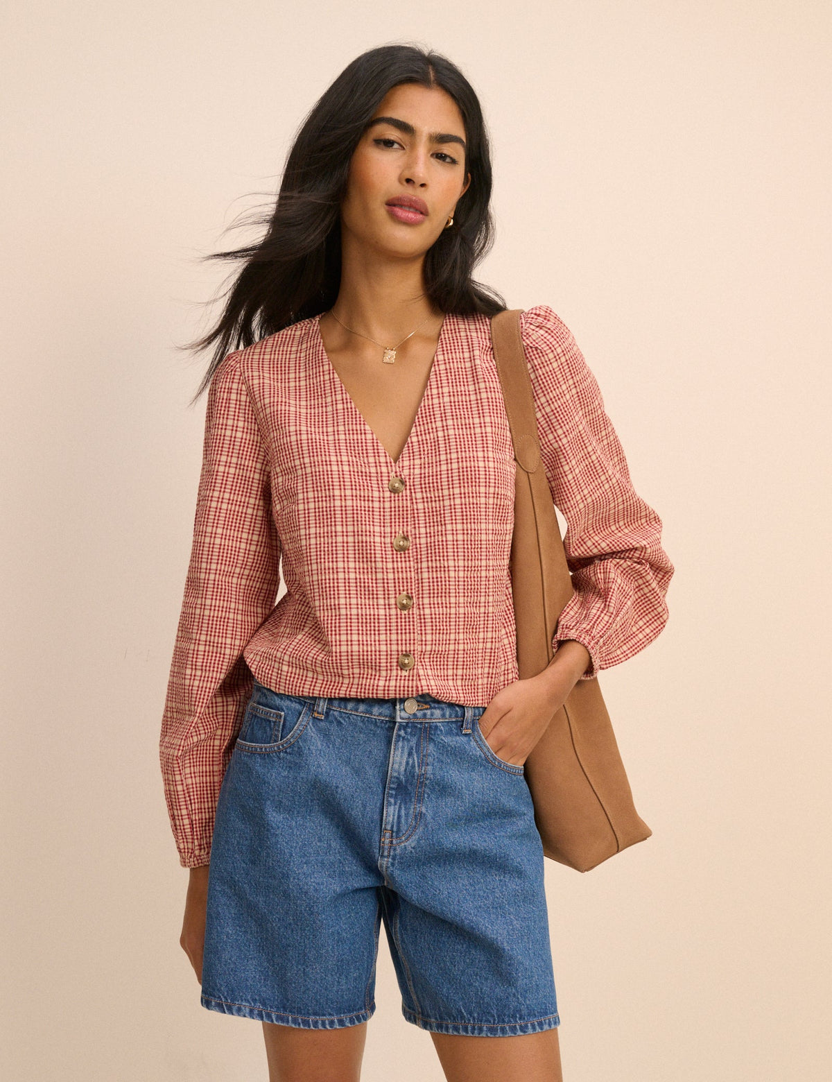 Red Check Brooke Blouse