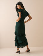 Dark Green Ruffle Marley Maxi Dress