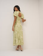 Sage Floral Chiffon Juno Maxi Dress