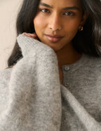 Grey Crew Neck Cardigan