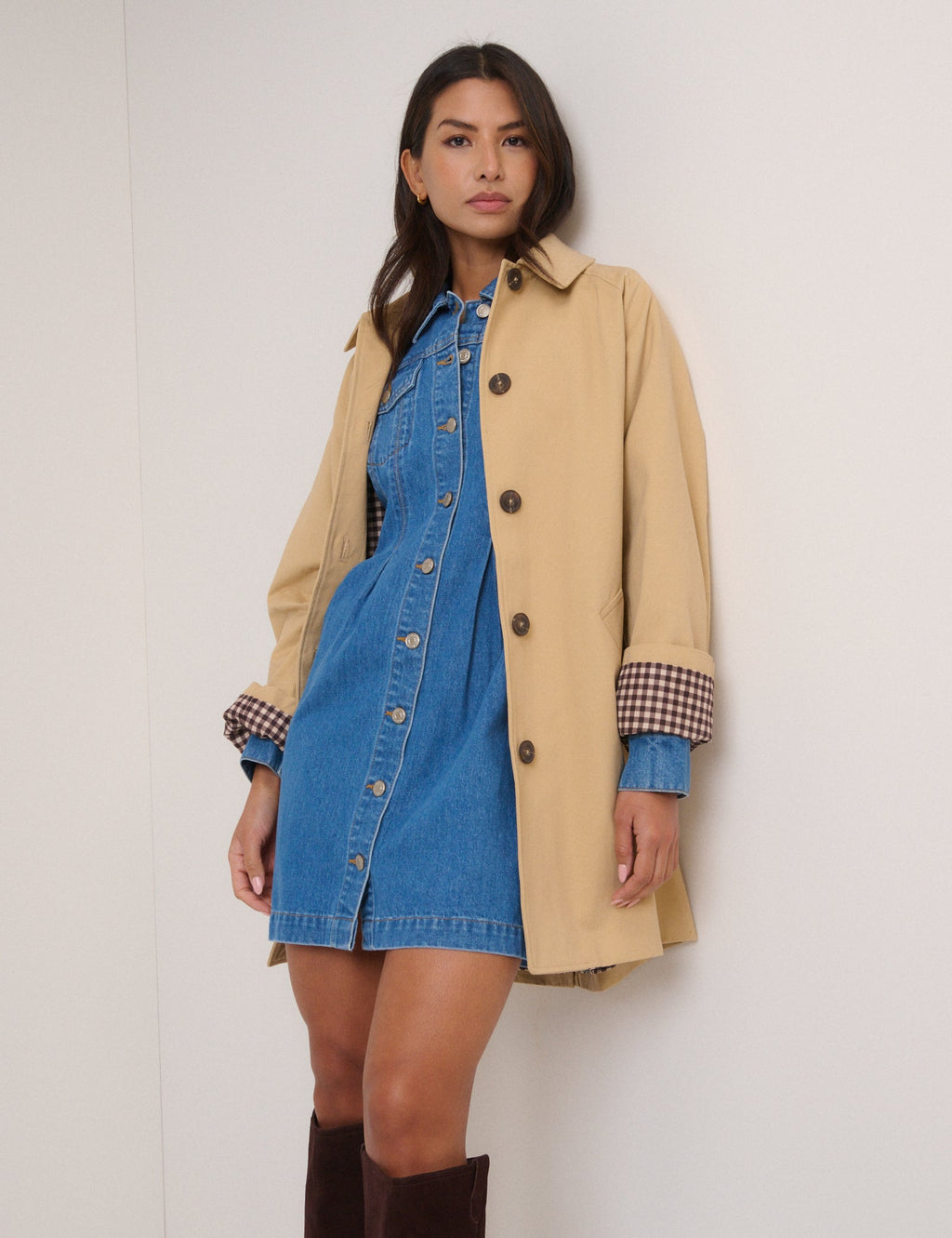Blue Denim Long Sleeve Ferrea Mini Dress