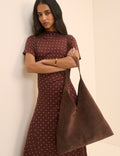 Brown Polka Dot Jersey Niamh Midi Dress