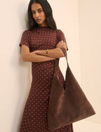 Brown Polka Dot Jersey Niamh Midi Dress