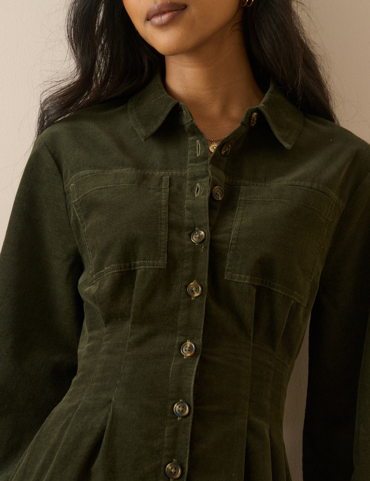 Green Cord Montego Mini Dress