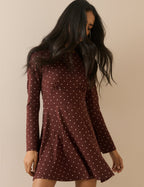 Brown Polka Dot Jersey Tate Mini Dress