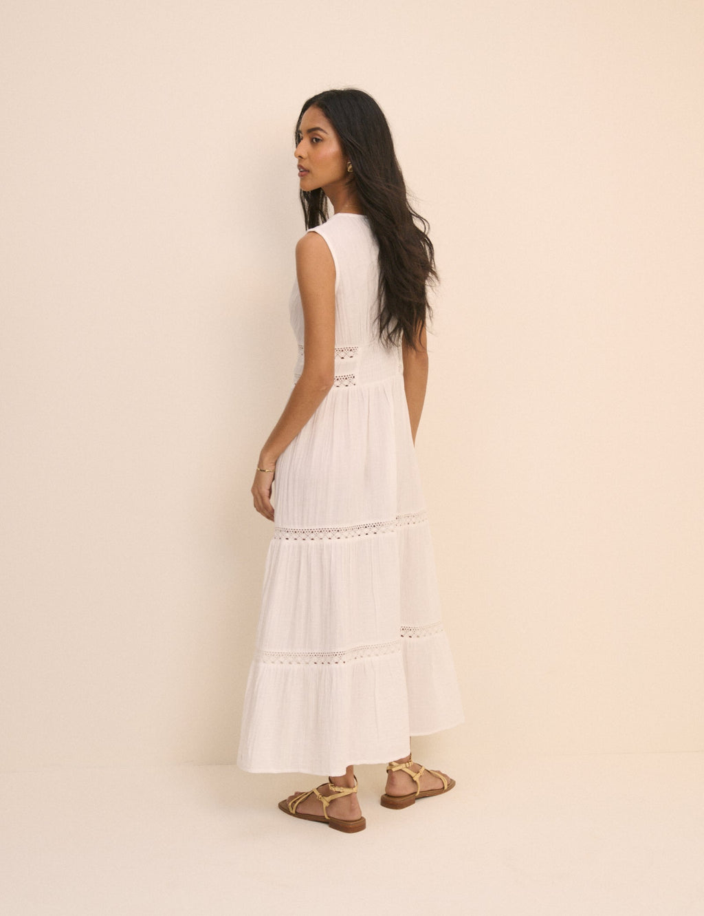 White Broderie Anglaise Wrena Midi Dress