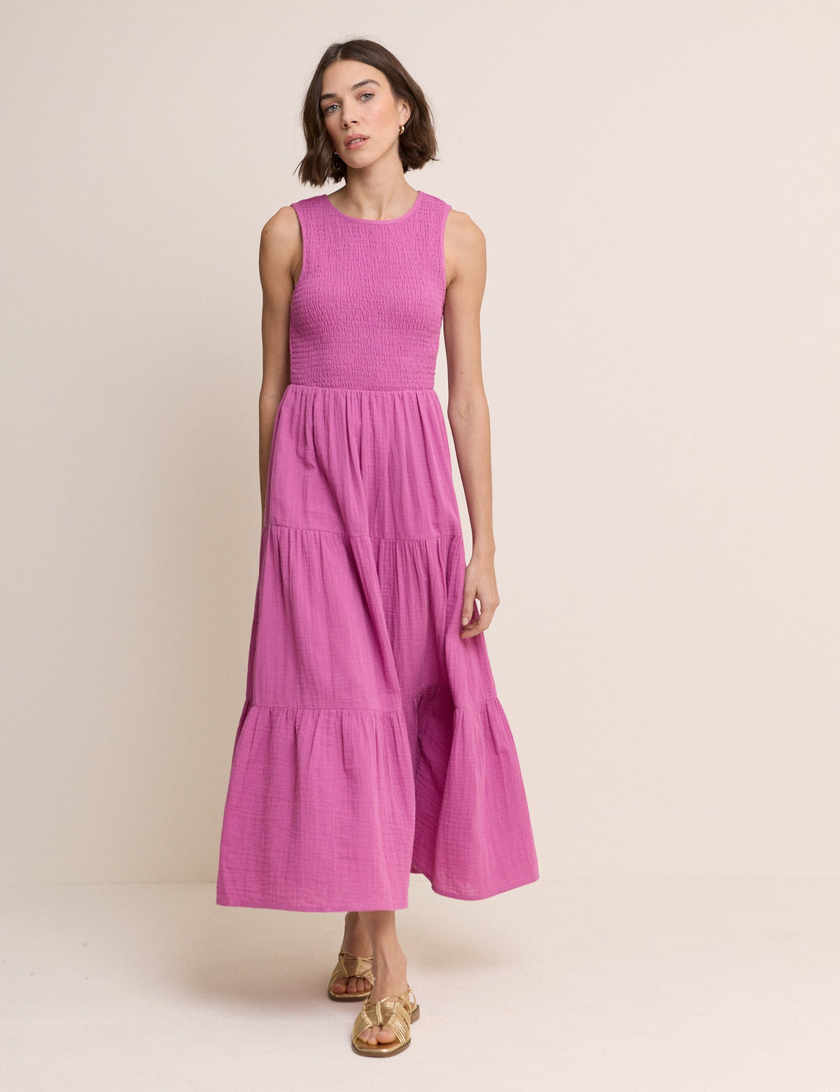 Pink Sleeveless Charlie Midi Dress