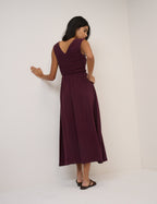 Dark Purple Sleeveless Audrey Midi Dress