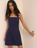 Navy Halterneck Emily Mini Dress