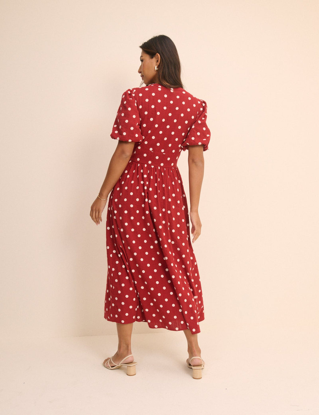 Red Polka Dot Starlight Midi Dress