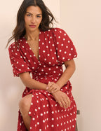 Red Polka Dot Starlight Midi Dress