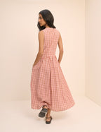 Gingham Sleeveless Starlight Midi Dress