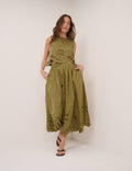 Green Broderie Anglaise Top & Skirt Set